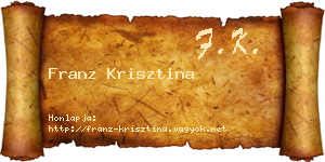 Franz Krisztina névjegykártya